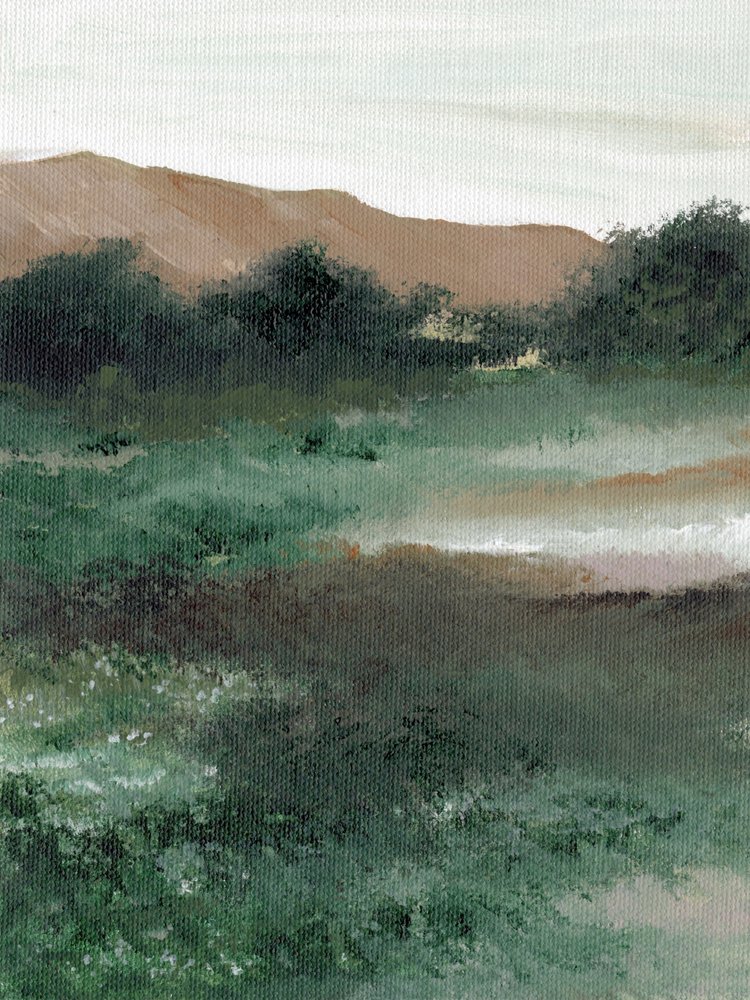 霧のかかった山の風景 作： 
