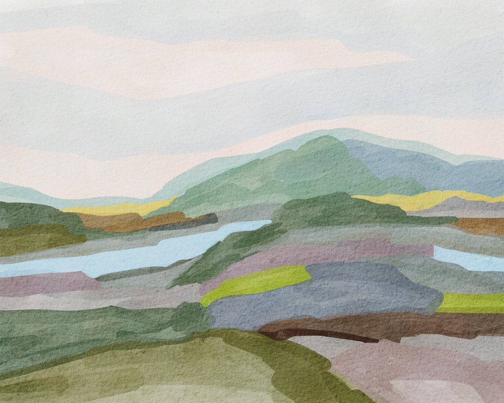 静寂に包まれた山岳風景 作： 