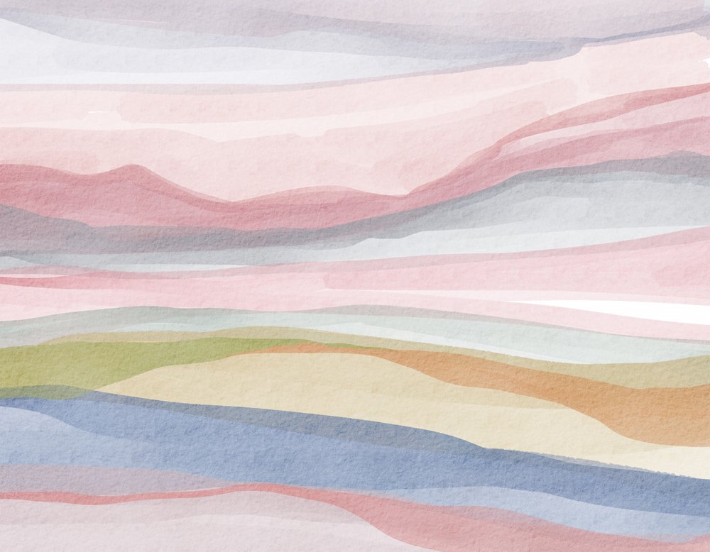 パステルと水彩の風景画 作： 