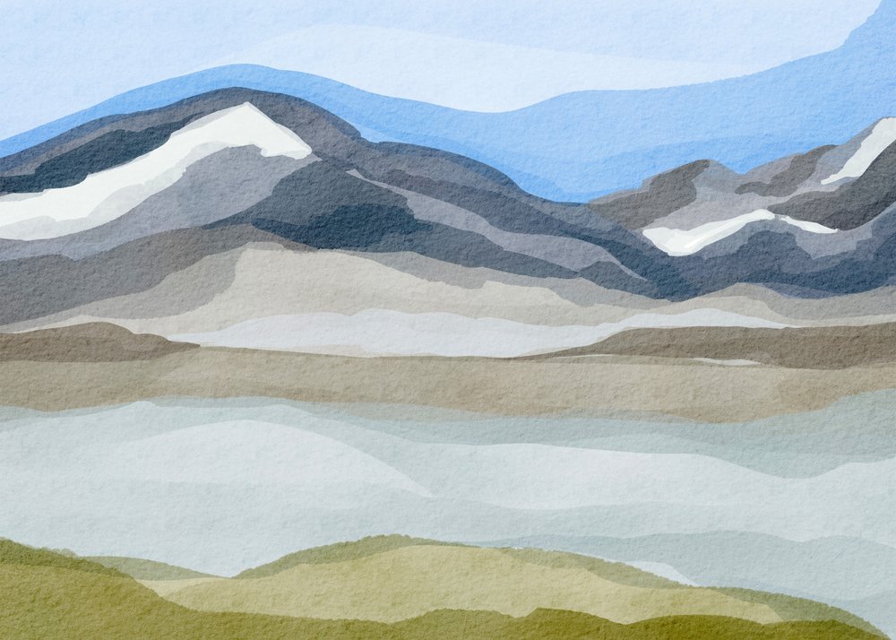 静かな山の眺め 作： 