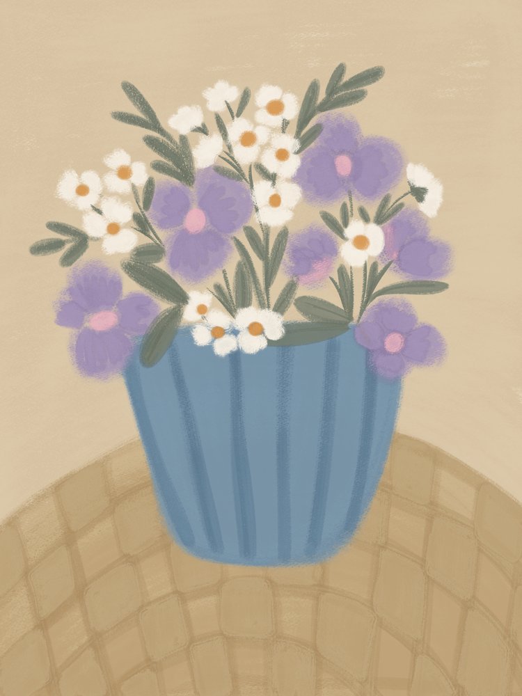 柔らかな紫色の花 作： 
