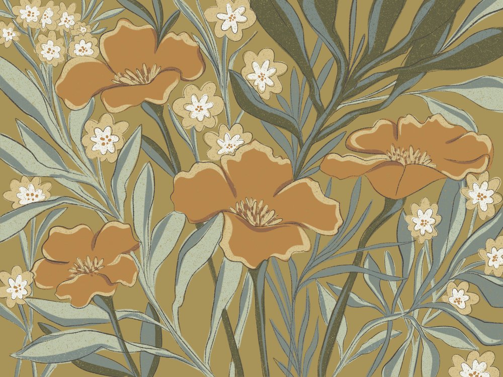 スタイリッシュなオレンジの花 作： 