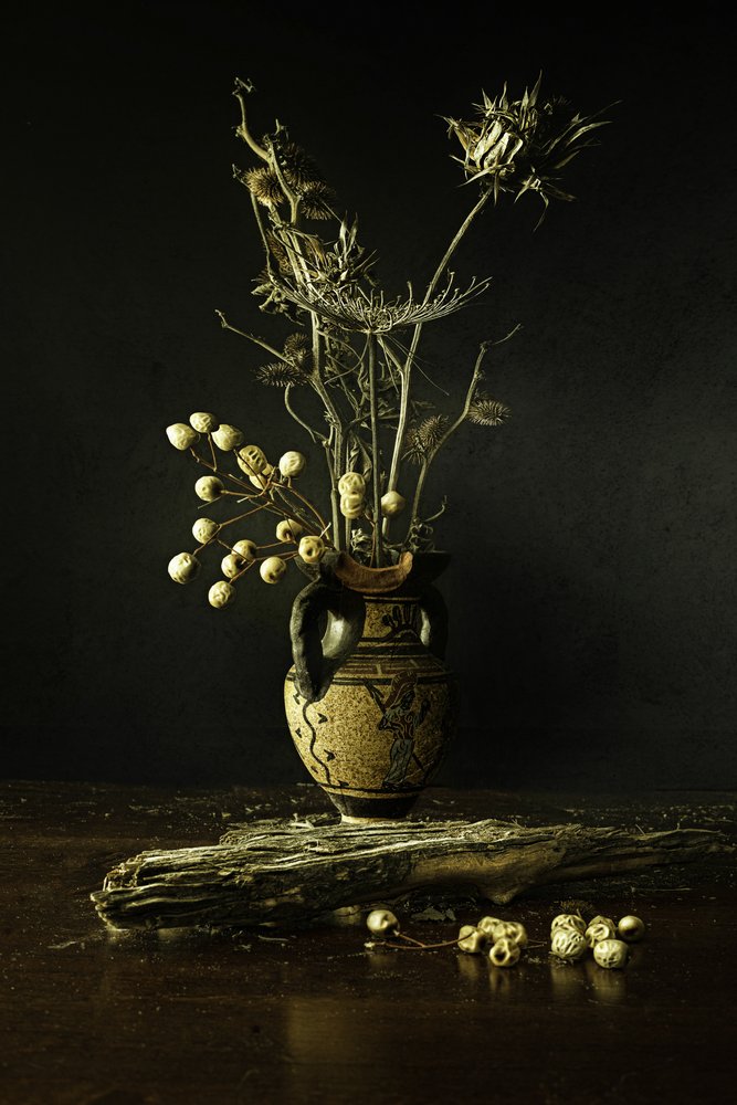 素朴な植物の静物画 作： 
