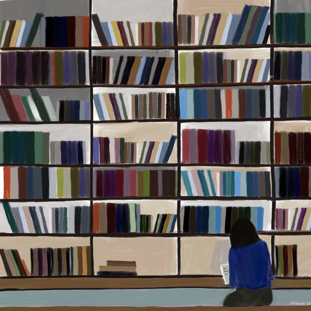 静かな図書館での読書 作： 