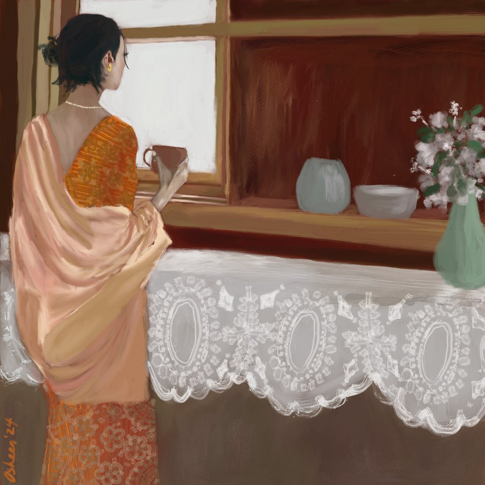 静かな朝の眺め 作： 