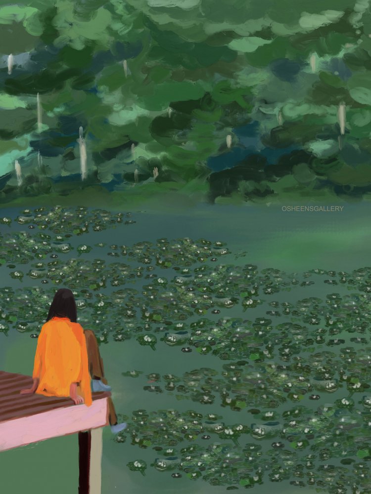雨の緑の湖 作： 