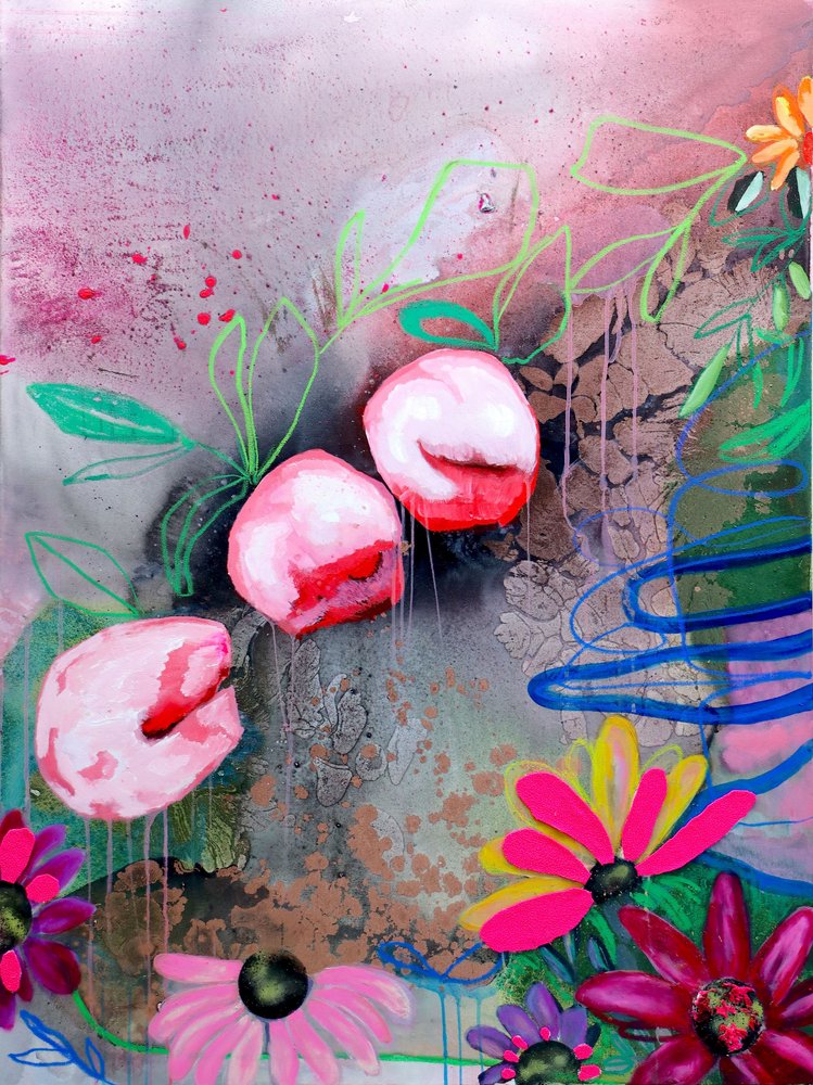 鮮やかな抽象的な花 作： 