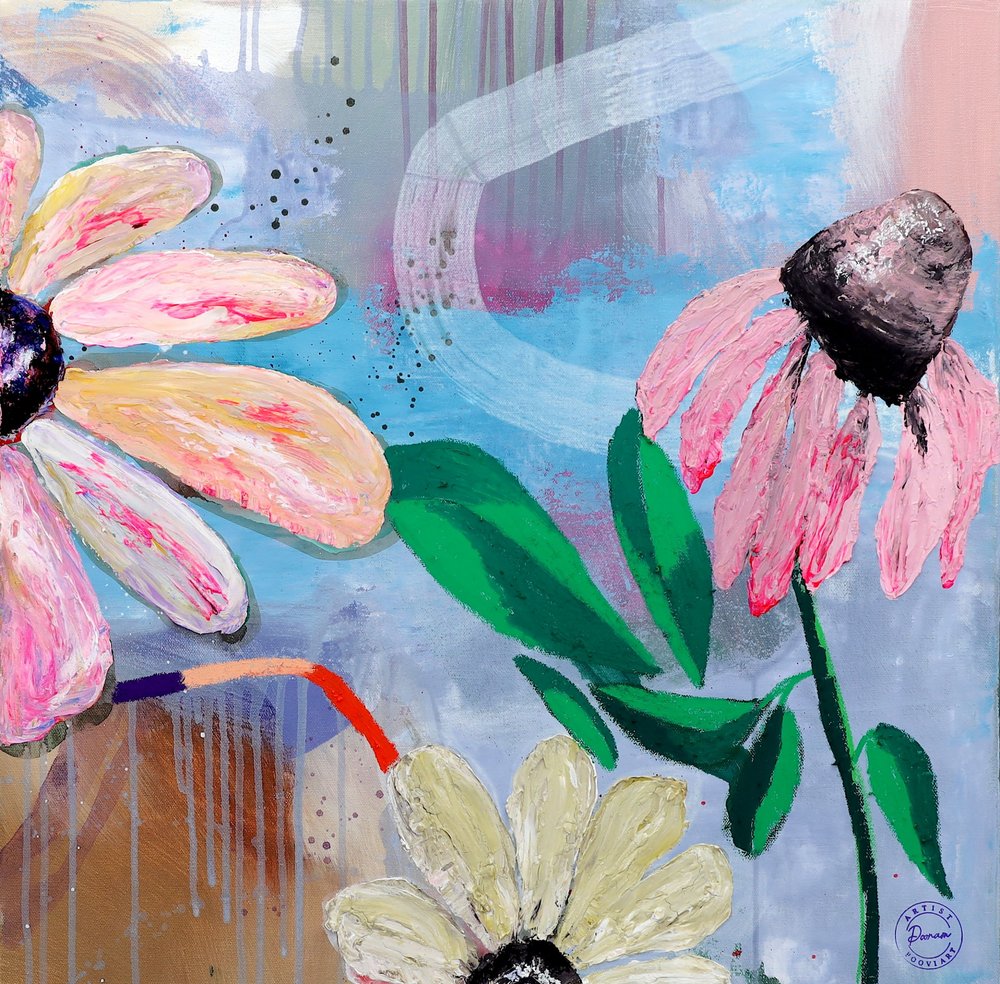 鮮やかな花の抽象画 作： 