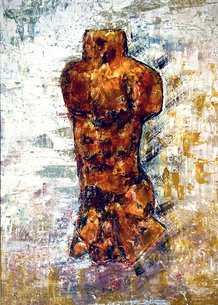 彫刻風の男性の胴体 作： 