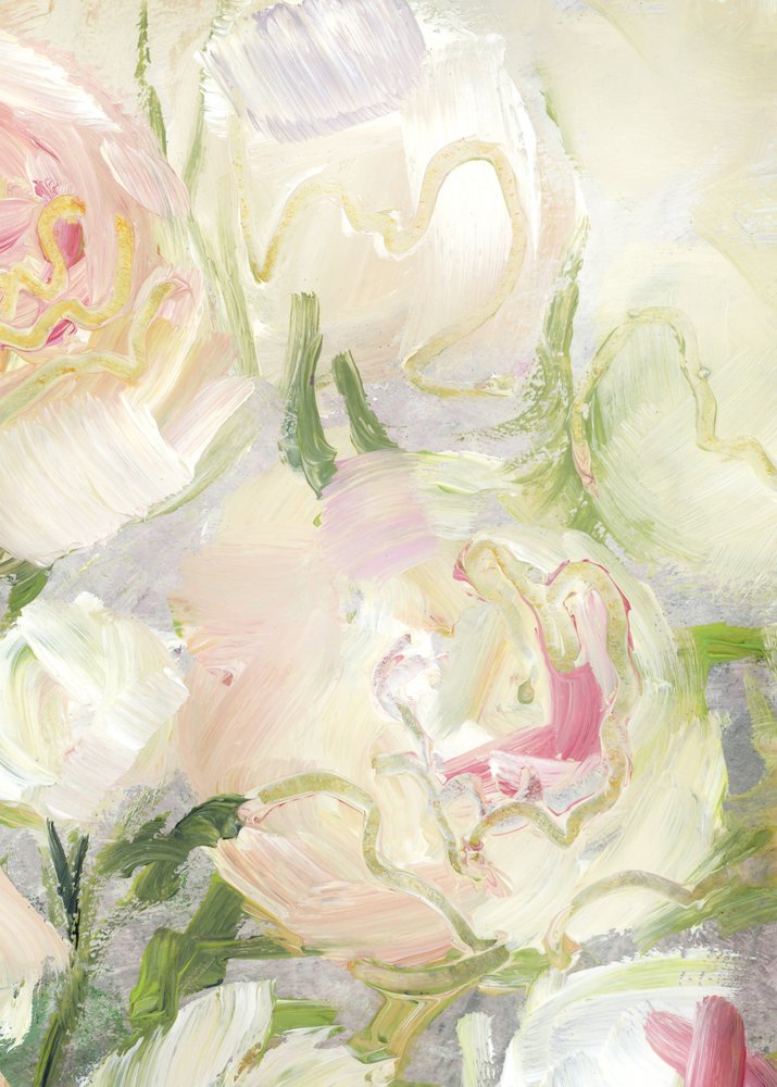 クリーミーなピンクの花 作： 