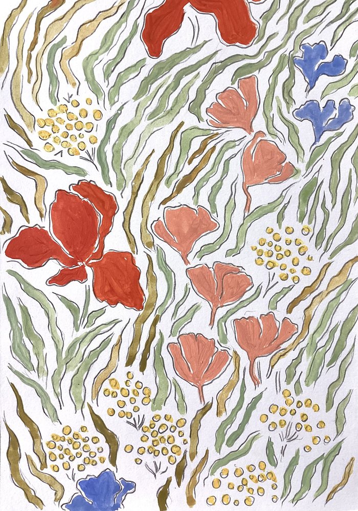 色鮮やかな花の庭 作： 
