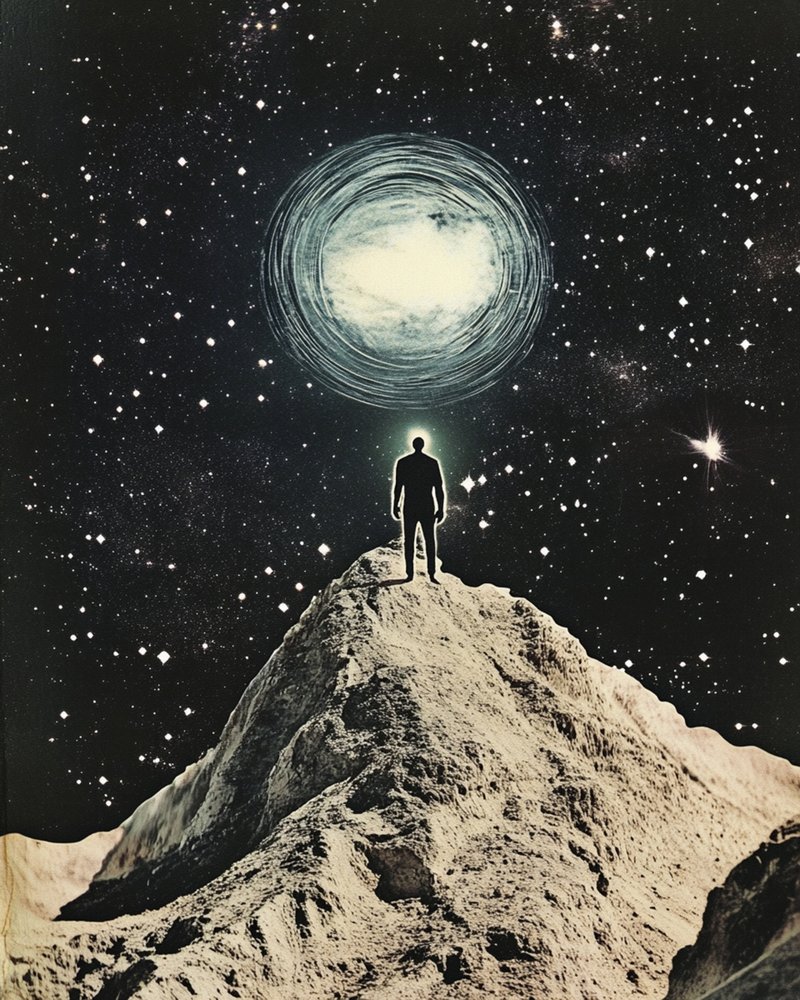 宇宙の光に照らされた男 作： 