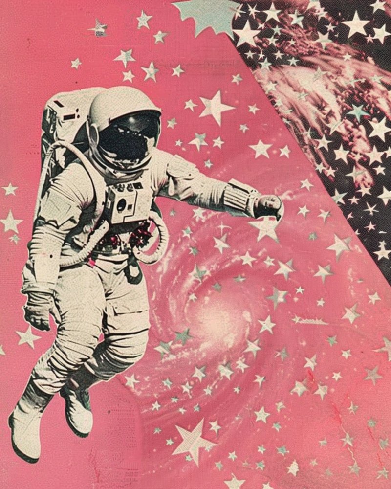 ピンクの銀河の宇宙飛行士 作： 