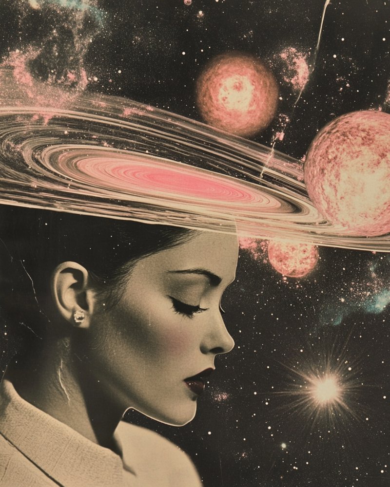 思慮深い宇宙の女性 作： 