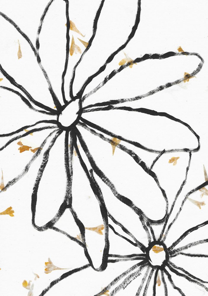 繊細な黄金色の花々 作： 