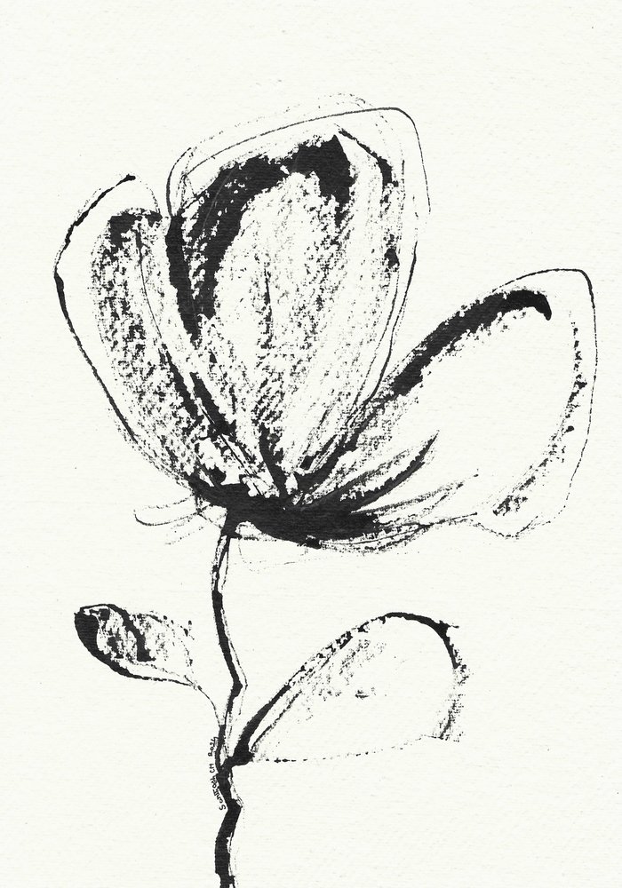 表情豊かな墨の花 作： 