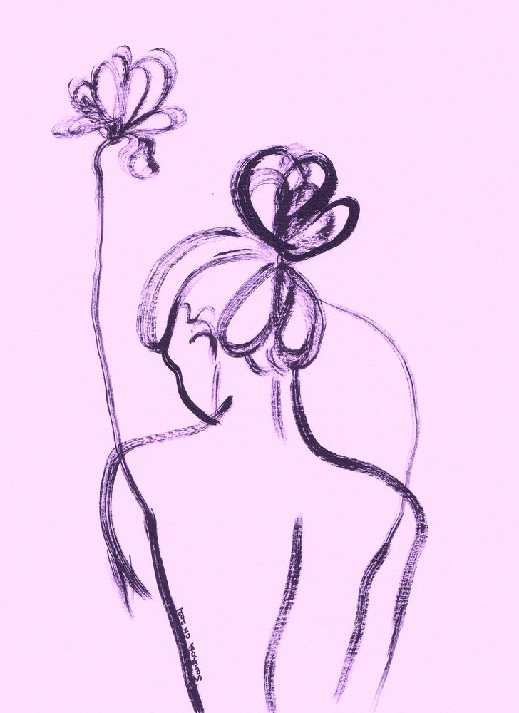 優雅な花の女性 作： 
