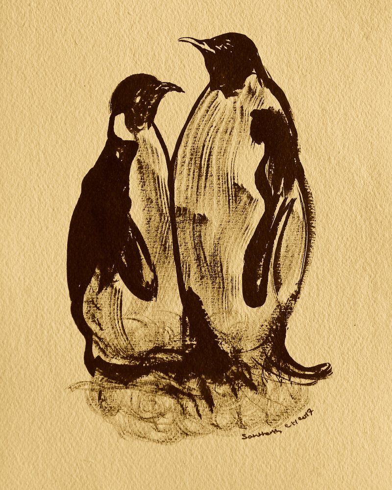 ペンギン一家の肖像 作： 