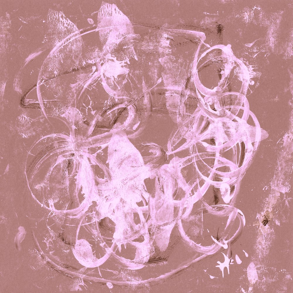 ピンクの流動的抽象画 作： 