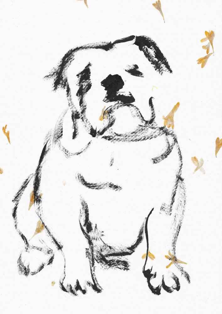 愛らしい子犬のスケッチ 作： 