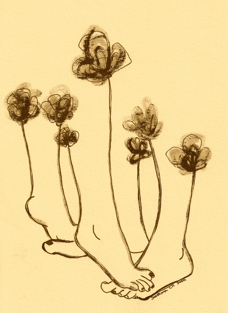 風変わりな足の花 作： 