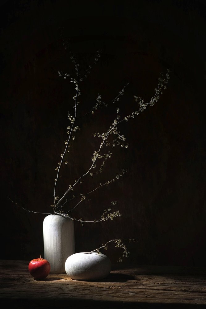 素朴な静物画　リンゴ 作： 
