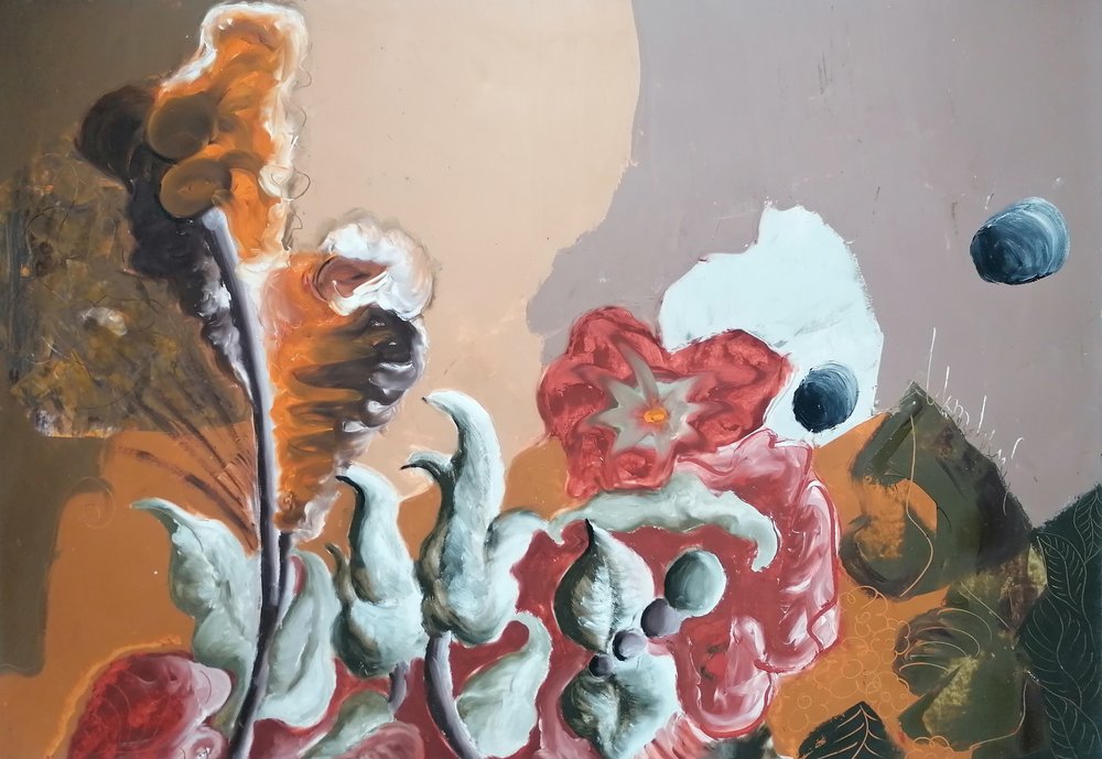 夢のような土の色の花々 作： 