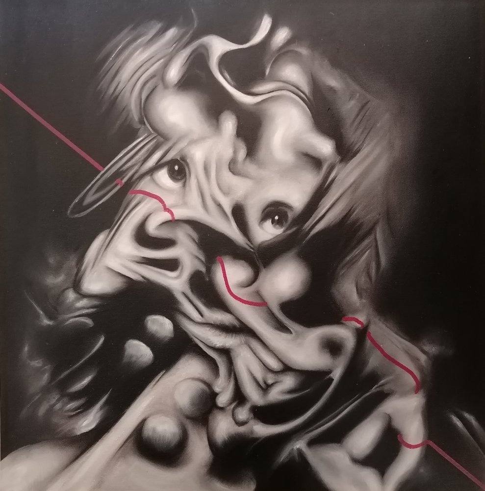 不気味な抽象肖像画 作： 