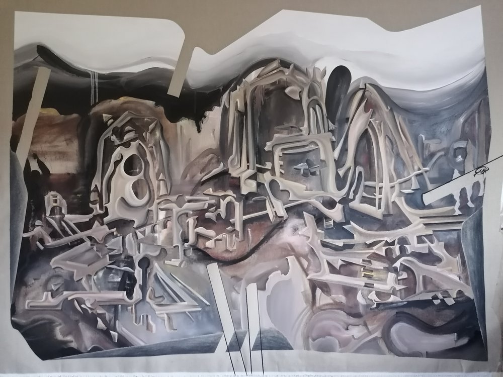 未来的な抽象都市景観 作： 