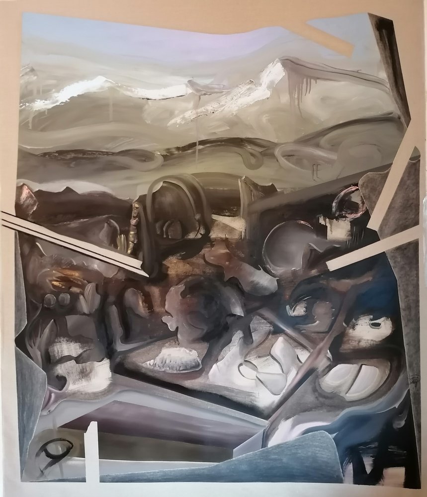 神秘的な抽象山岳風景 作： 