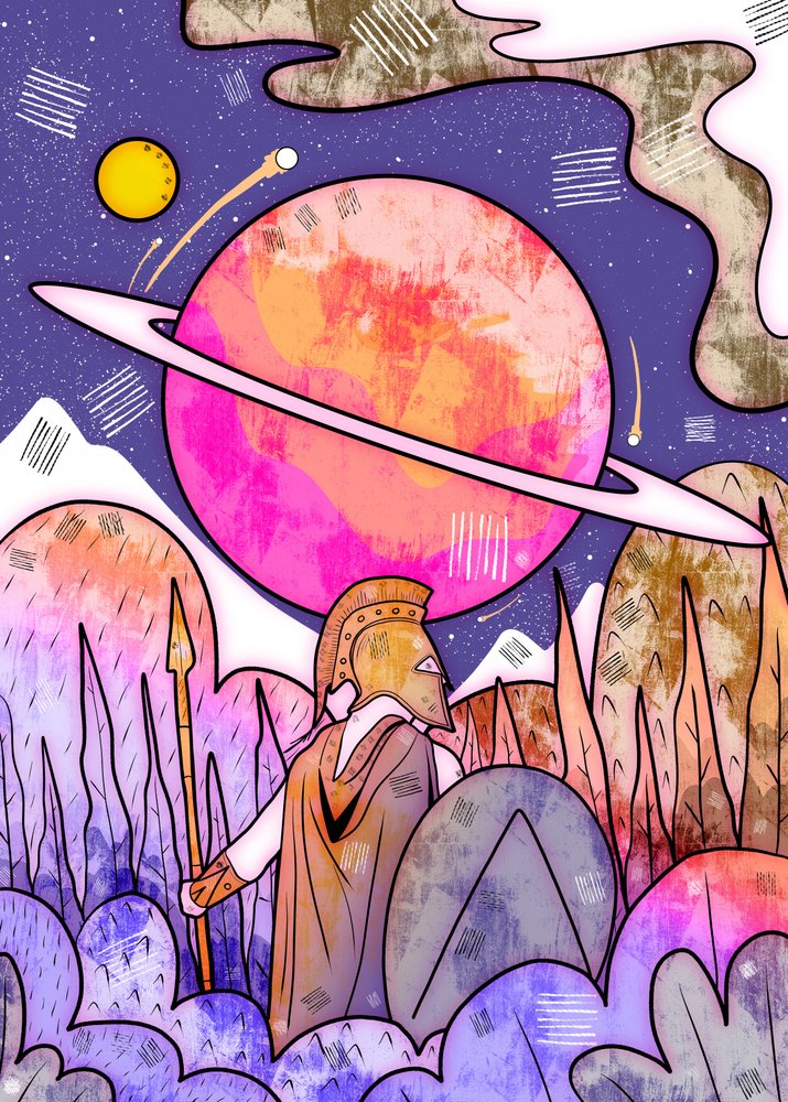 スパルタの戦士と宇宙の惑星 作： 
