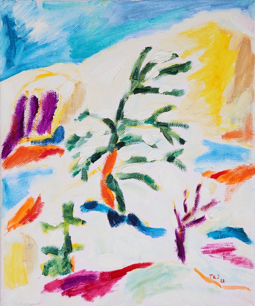 カラフルな抽象風景画 作： 