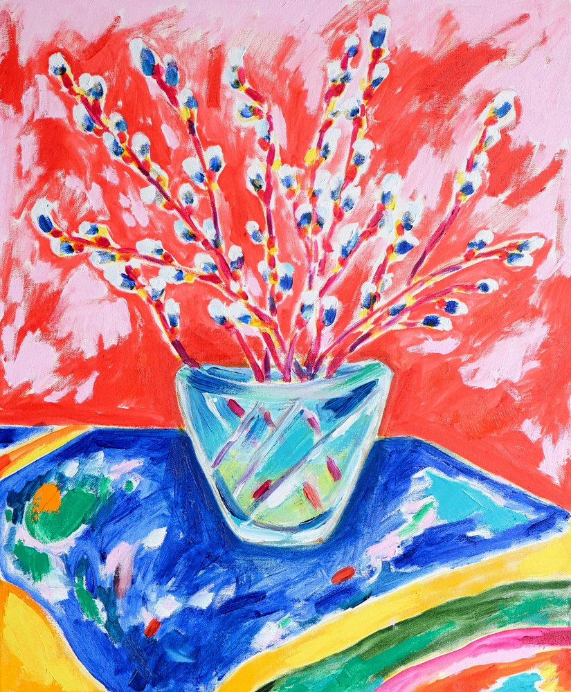 色とりどりの柳の花束 作： 