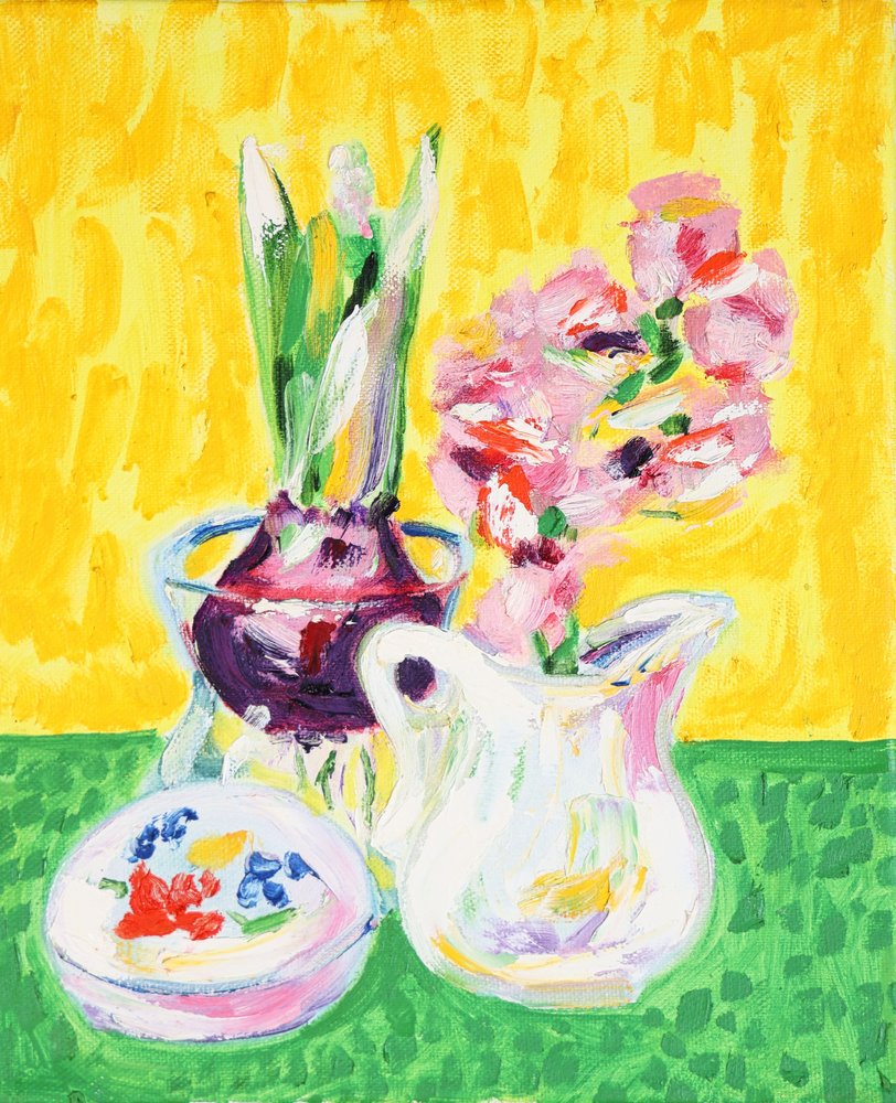 春の花の静物画 作： 
