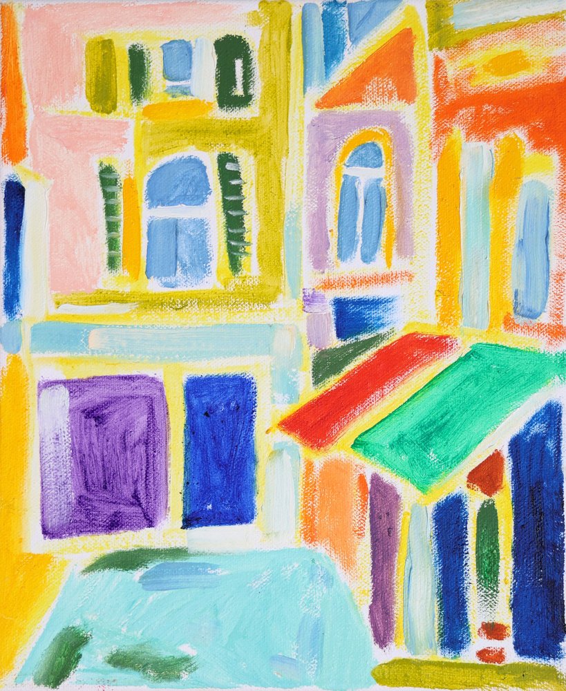 活気あふれる都市の抽象画 作： 