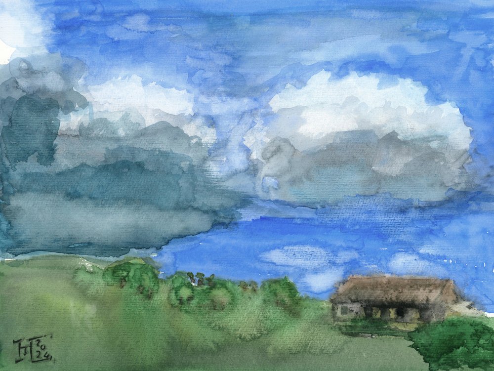 嵐の雲に覆われた家 作： 