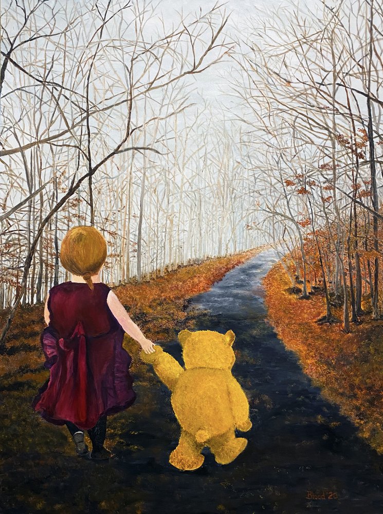 少女とクマの秋の散歩 作： 