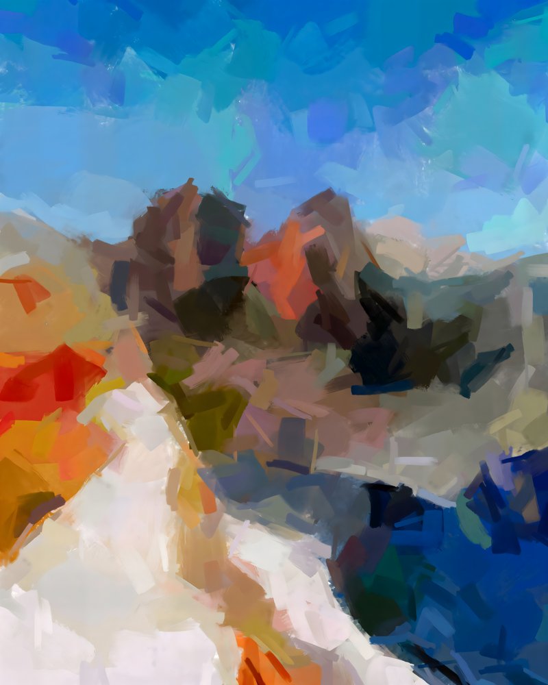 色鮮やかな山々の風景 作： 