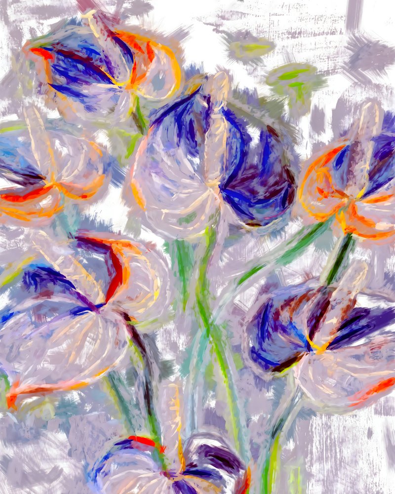 鮮やかな抽象的な花々 作： 
