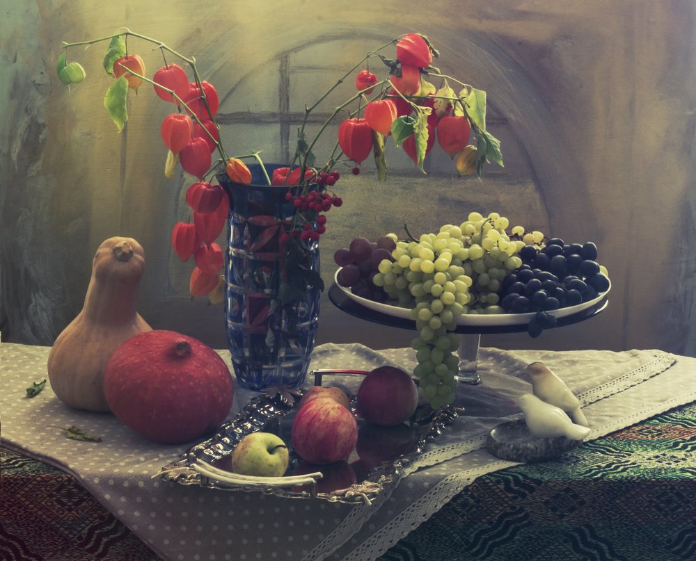 秋の収穫の静物画 作： 