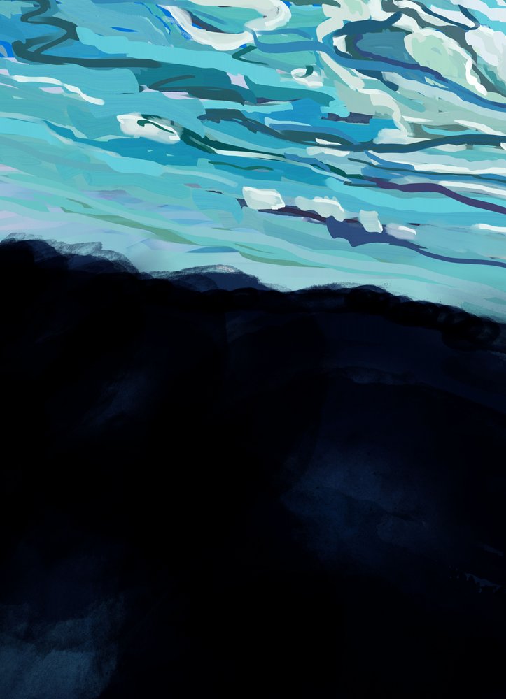 水中に沈む青い光 作： 