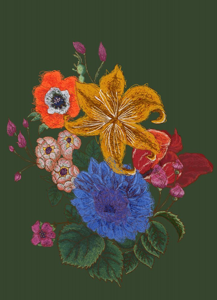 鮮やかな花束 作： 