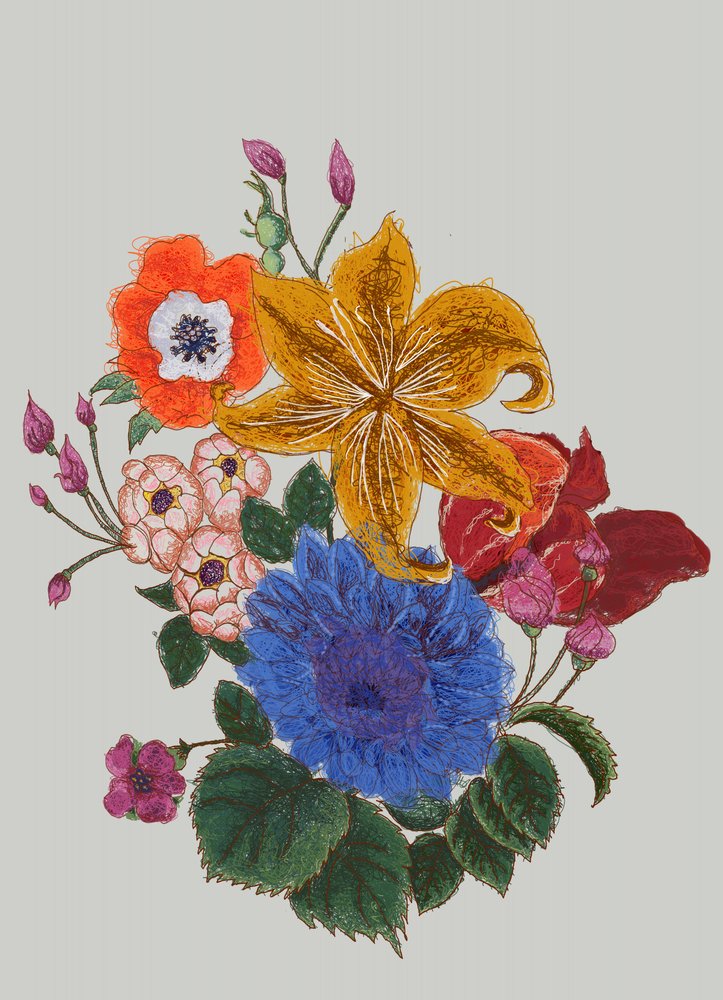鮮やかな花束 作： 