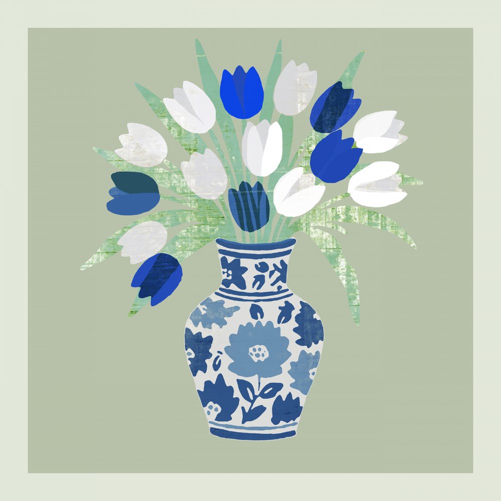 チャイニーズ調のチューリップの花束 作： 