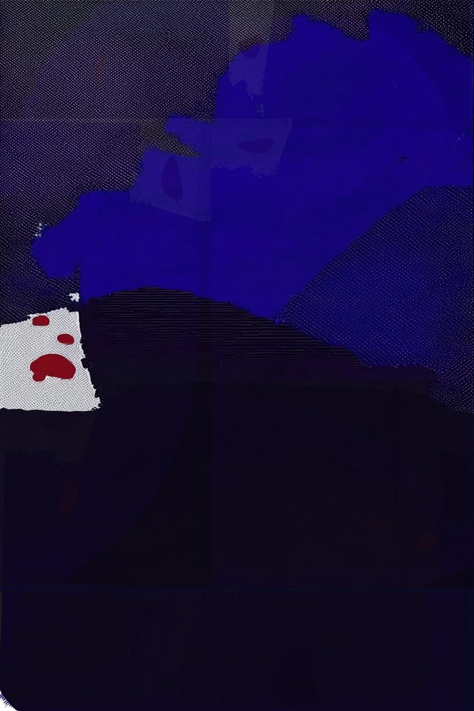 深藍の抽象画 作： 