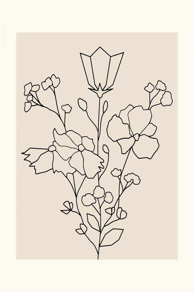 優雅な花のライン 作： 