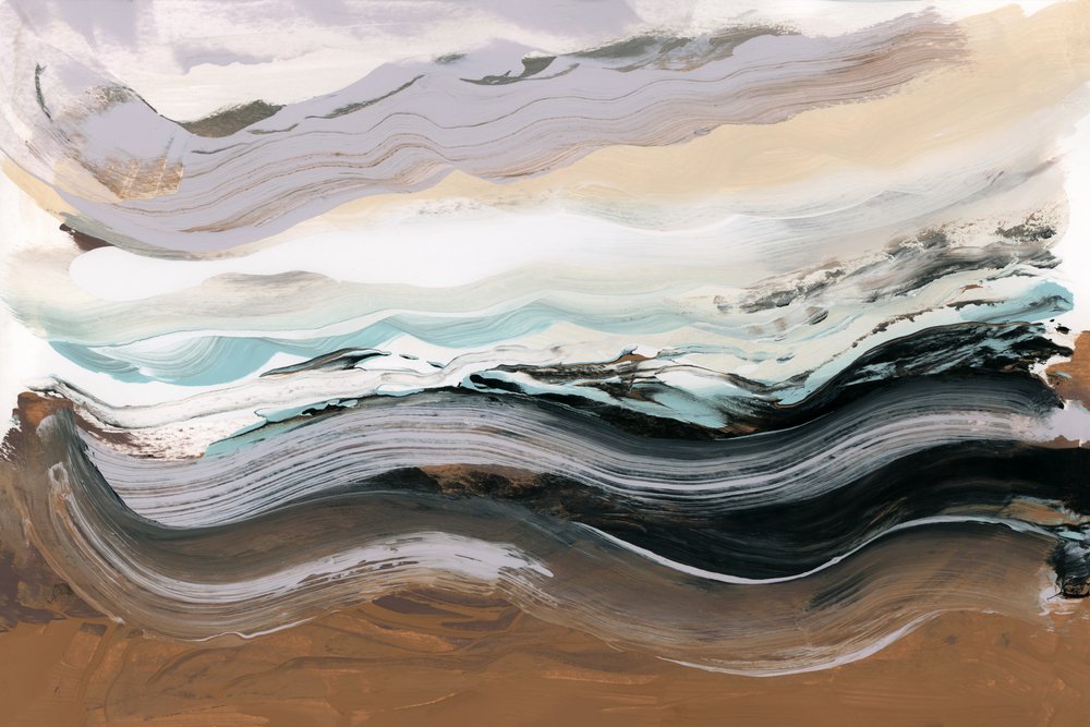 流れる海 抽象画 作： 
