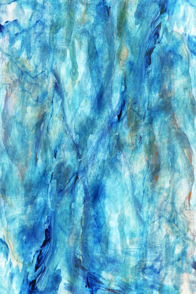 流動的な青の抽象画 作： 