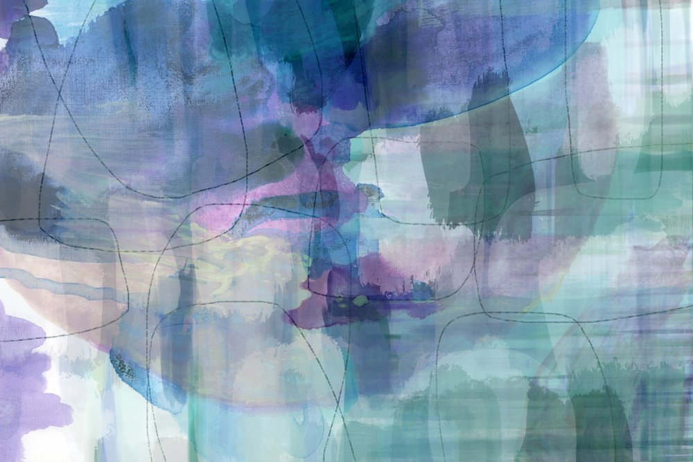 流動的な水彩画の抽象画 作： 