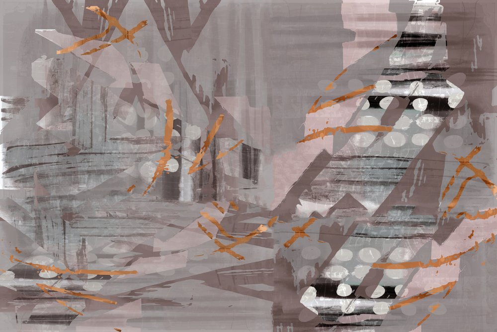 層状の銅の抽象画 作： 